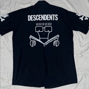 Navy Blue Descendents Graphic Men's Work Shirt size large custom